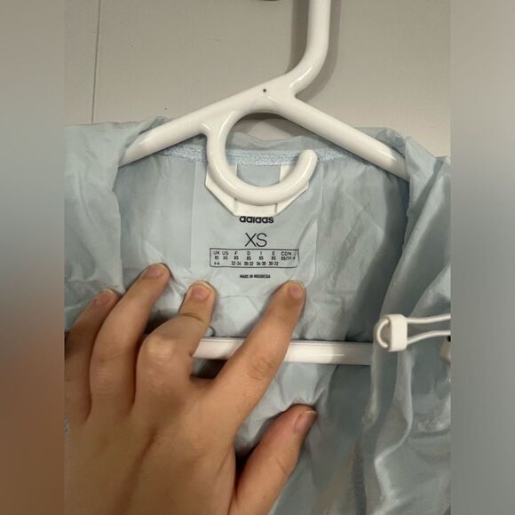 Adidas Woman’s Cropped Wind.rdy Sheer Packable Windbreaker Lite Blue Size XS - Picture 7 of 11